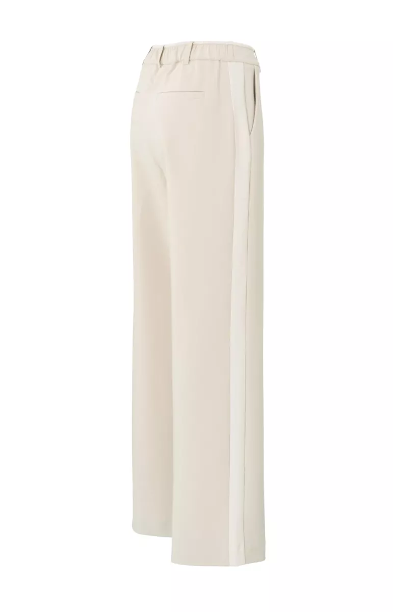 YAYA-Woven wide leg trousers with c; Polyester/Viscose/Elastane-01-301171-501-40002-BEIGE