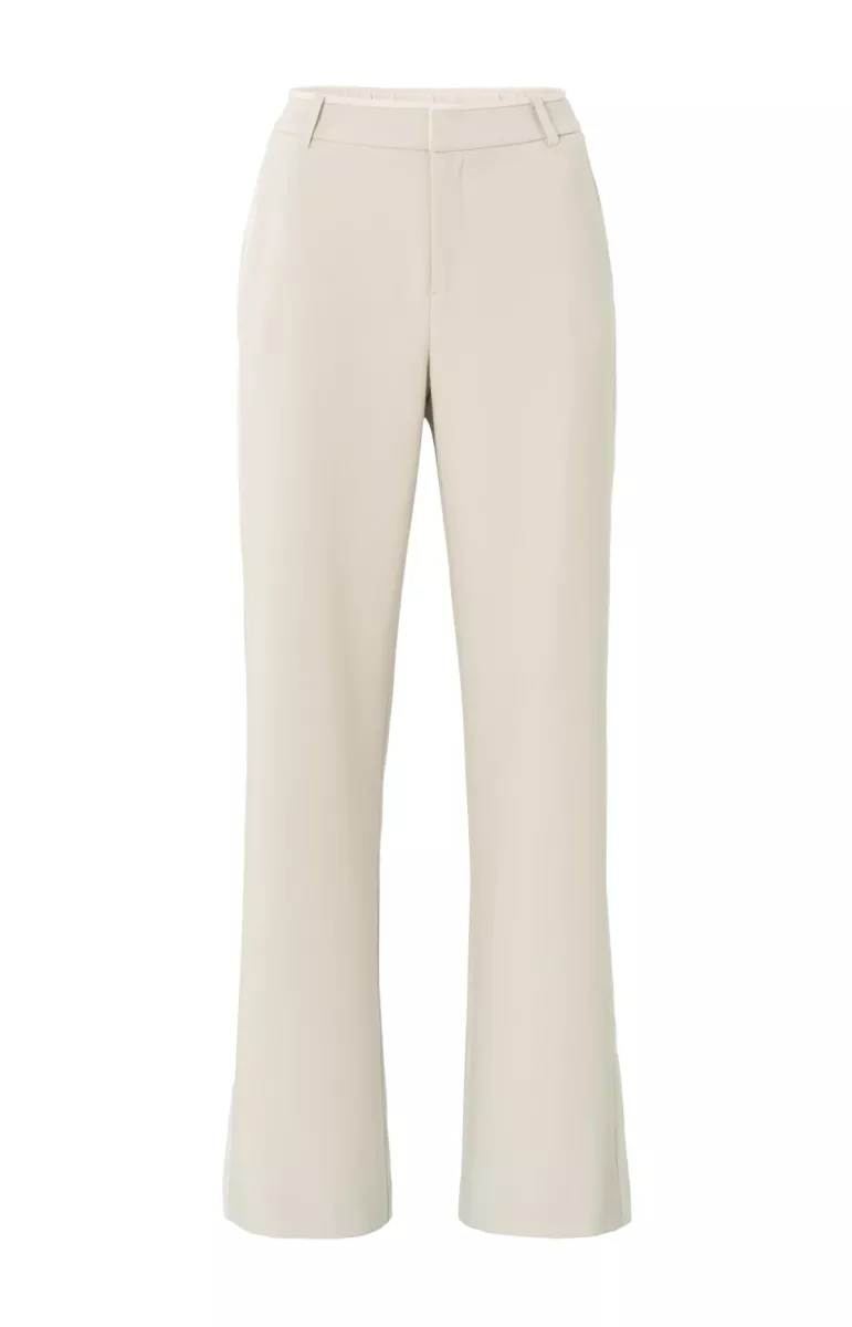 YAYA-Woven wide leg trousers with c; Polyester/Viscose/Elastane-01-301171-501-40002-BEIGE