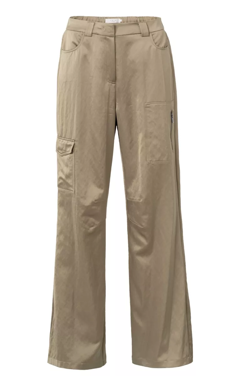 YAYA-Satin wide leg trousers with c; Polyamide/Viscose-01-301176-502-99803-ZAND