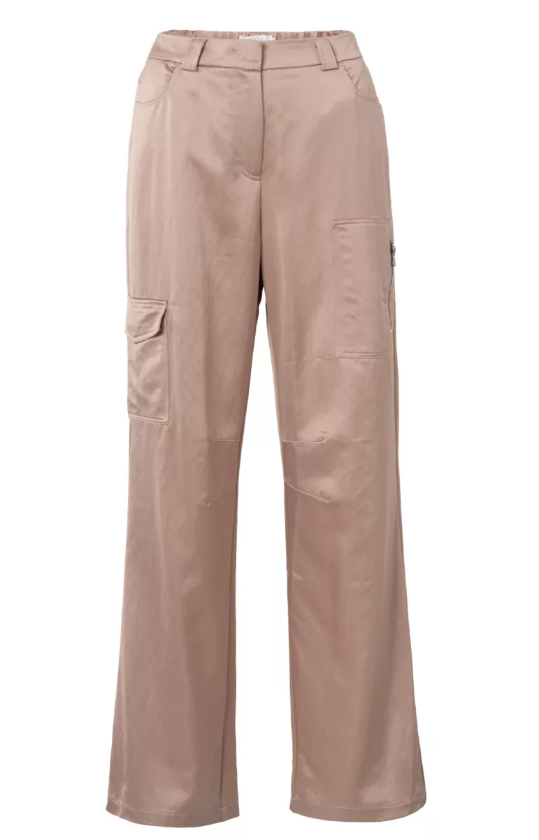 YAYA-Satin wide leg trousers with c; Polyamide/Viscose-01-301176-502-99978-PINK
