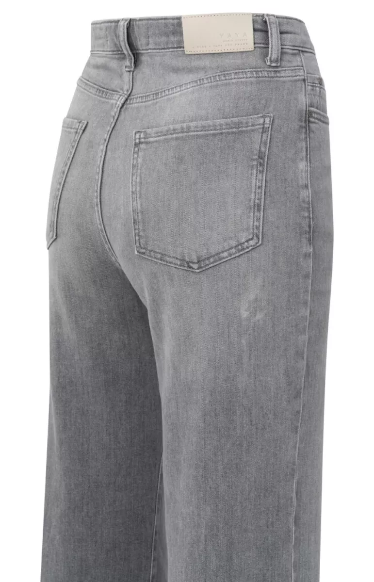 YAYA-Wide leg denim - L32; Cotton/Elastane-01-311097-502-99260-GRIJS