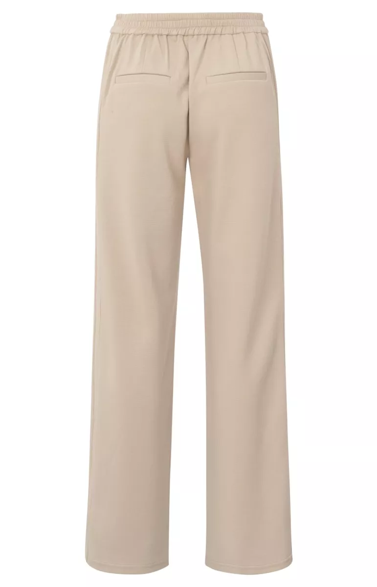 YAYA-Wide leg trousers with contras; Polyester/Cotton/Elastane-01-309181-503-99998-BEIGE