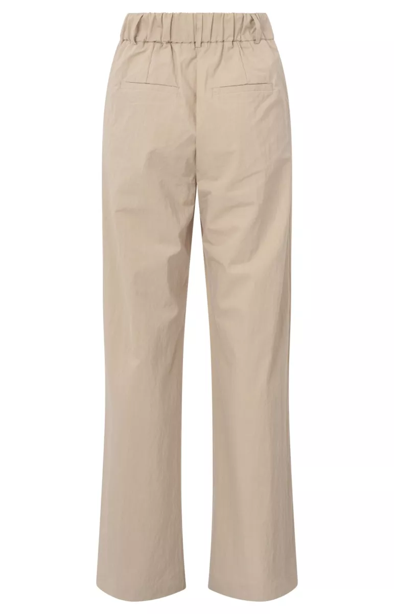 YAYA-Woven cotton high waist trouse; Cotton/Polyamide-01-301178-503-99998-BEIGE